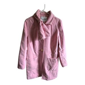 Carol Anderson Pink Wool Blend Scarf Collar Coat | Vintage